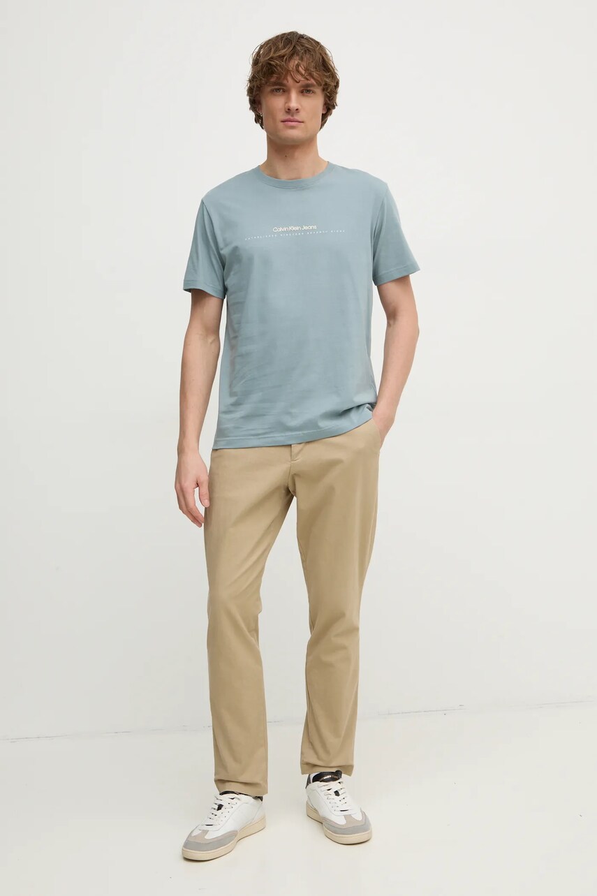 Бавовняна футболка Calvin Klein Jeans чоловіча з принтом J30J327075