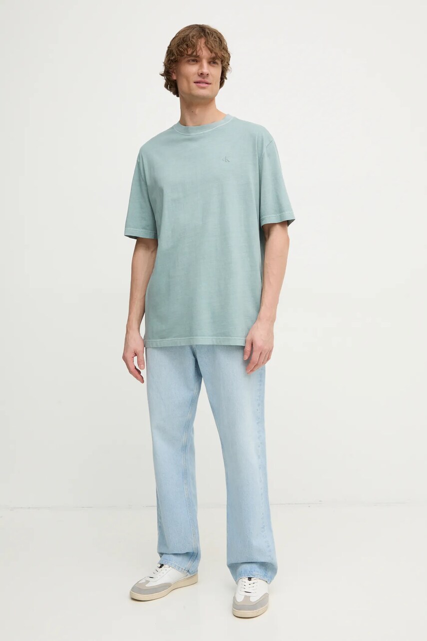 Бавовняна футболка Calvin Klein Jeans чоловічий однотонний J30J327078