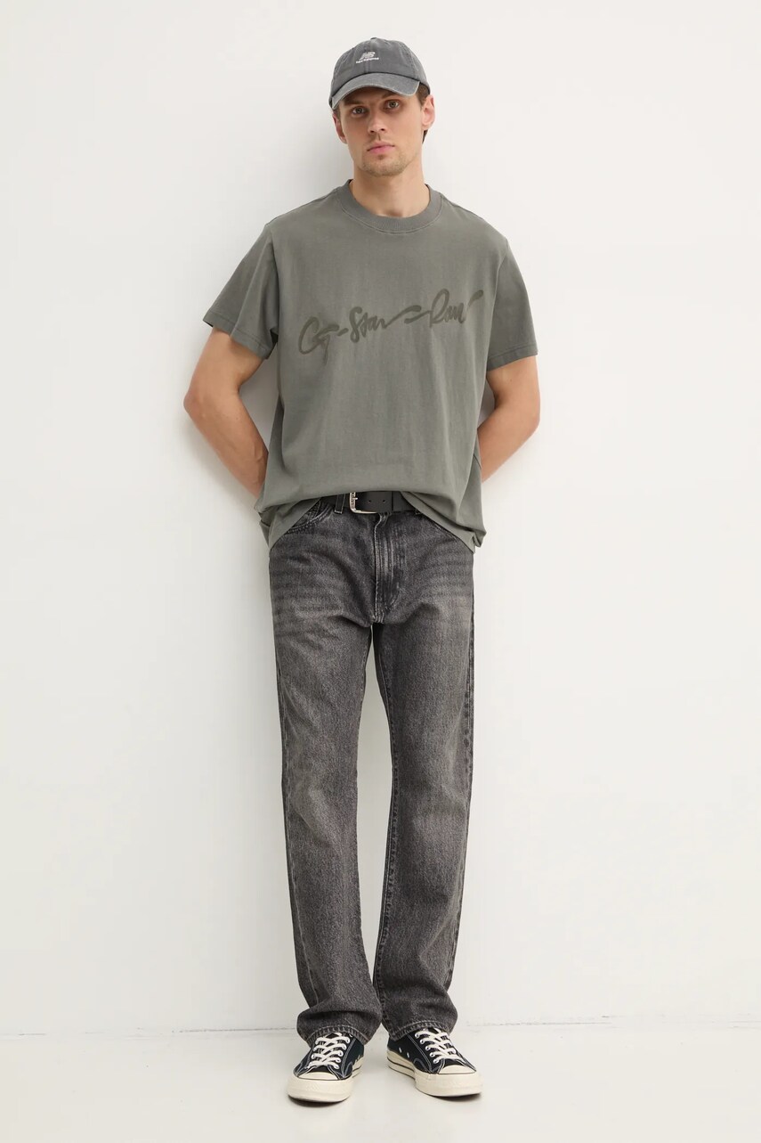Бавовняна футболка G-Star Raw чоловіча колір сірий з принтом D25148-C336