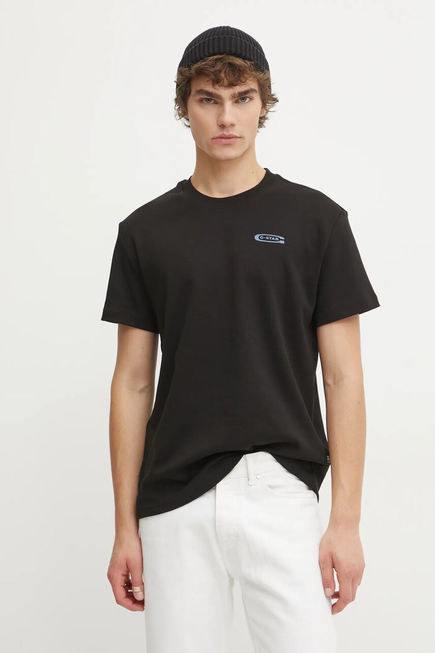 Бавовняна футболка G-Star Raw чоловіча колір чорний з принтом D25141-C812