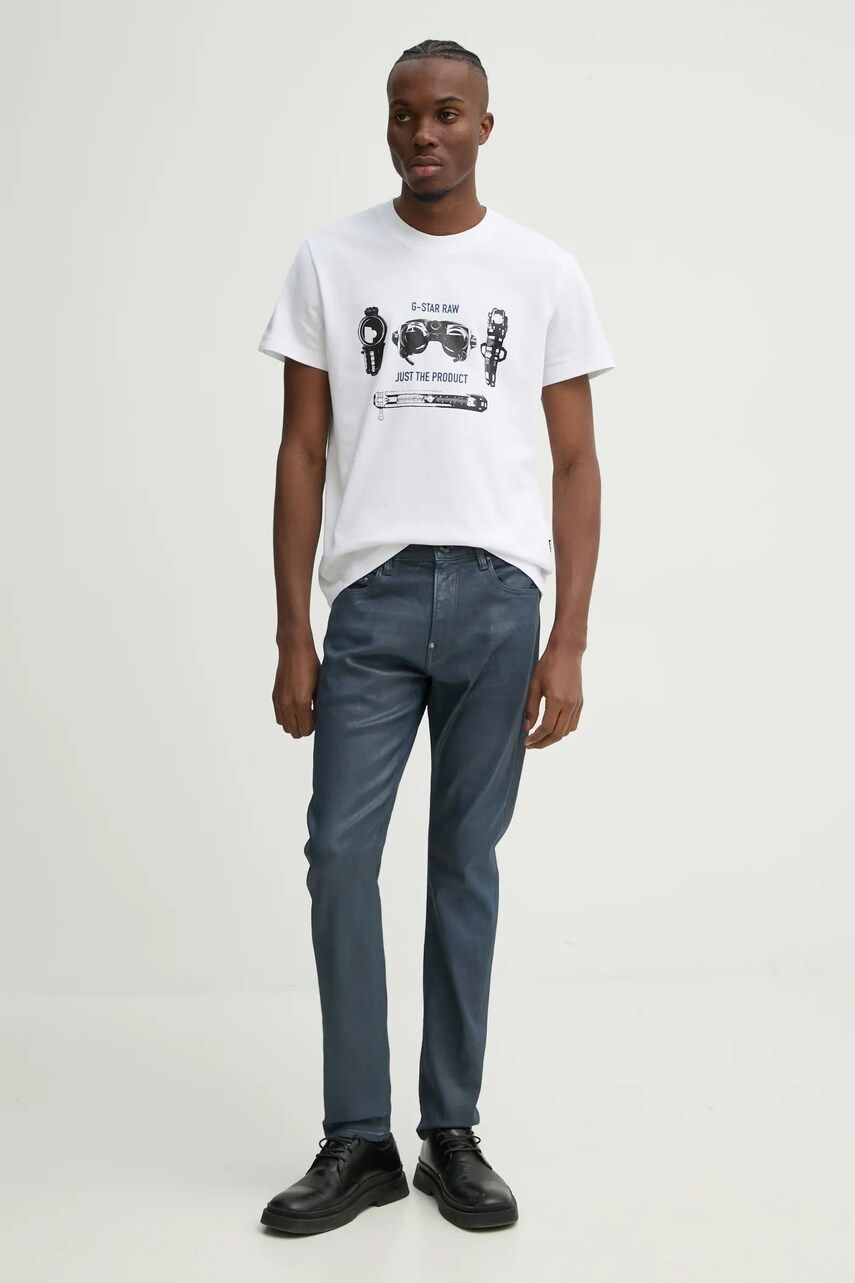 Бавовняна футболка G-Star Raw чоловіча колір білий з принтом D25143-C336