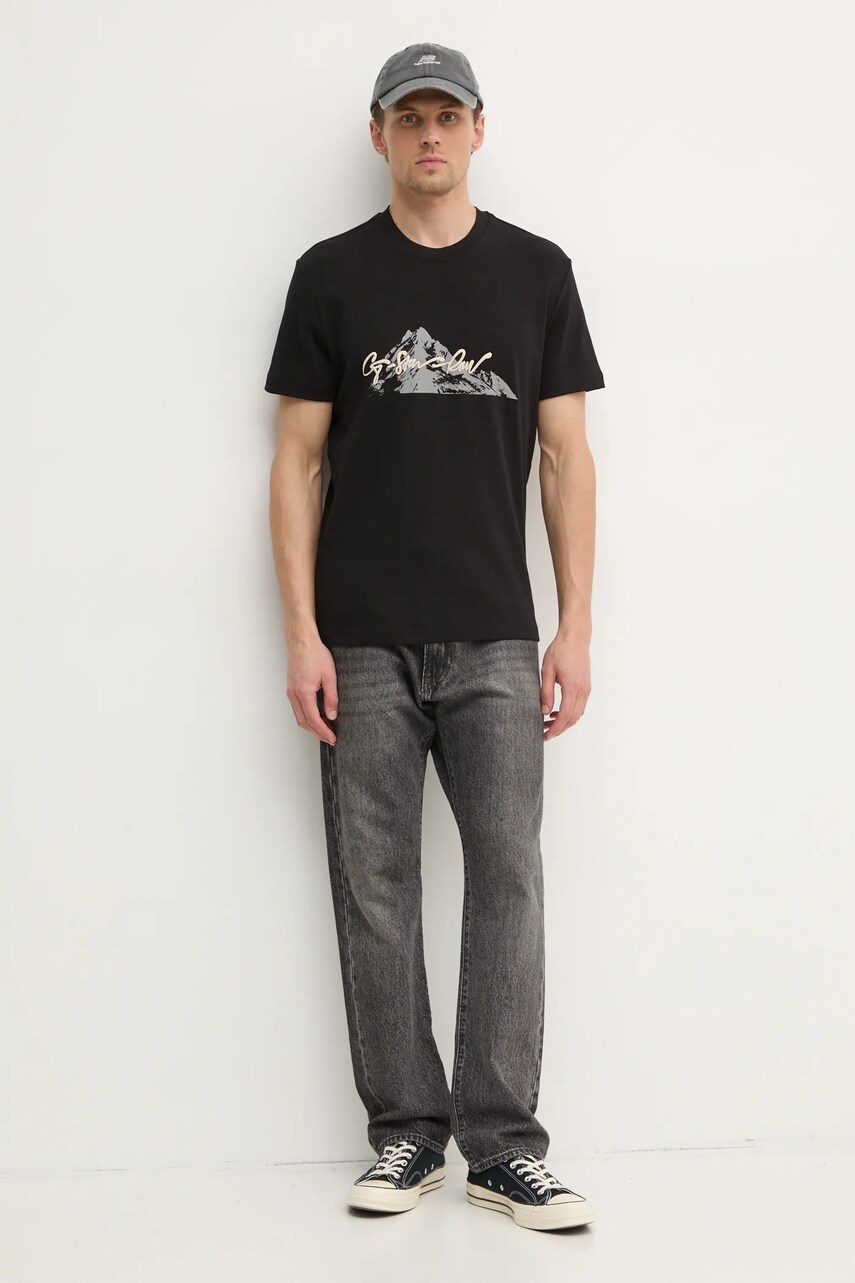 Бавовняна футболка G-Star Raw чоловіча колір чорний з принтом D25158-C812