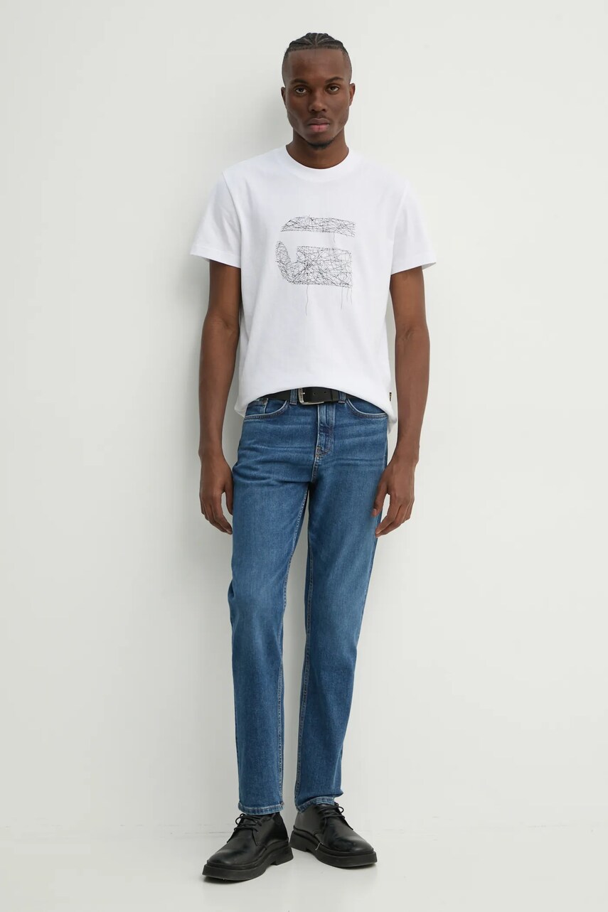 Бавовняна футболка G-Star Raw чоловіча колір білий з принтом D25674-C336