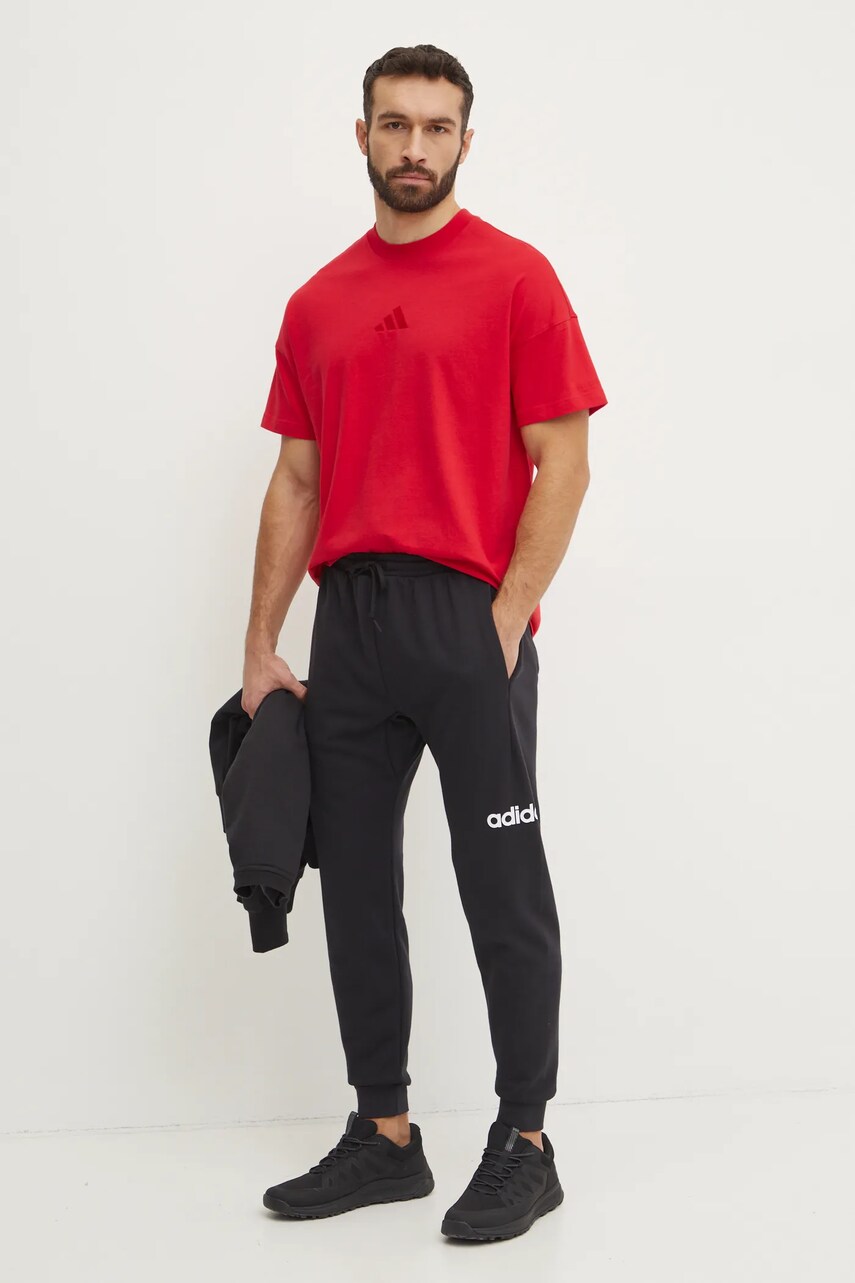 Бавовняна футболка adidas ALL SZN чоловіча колір червоний з аплікацією JC5346