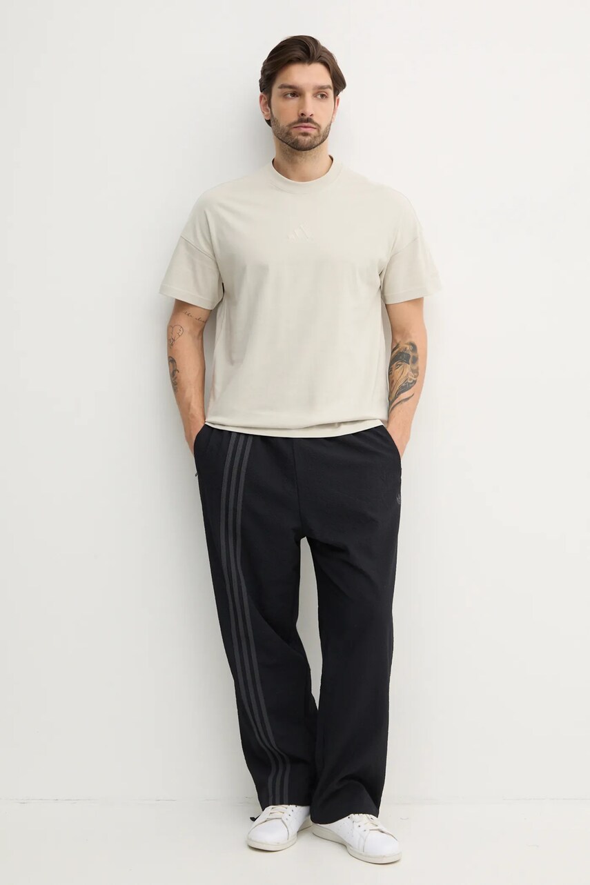Бавовняна футболка adidas ALL SZN чоловіча колір бежевий з аплікацією JI6403