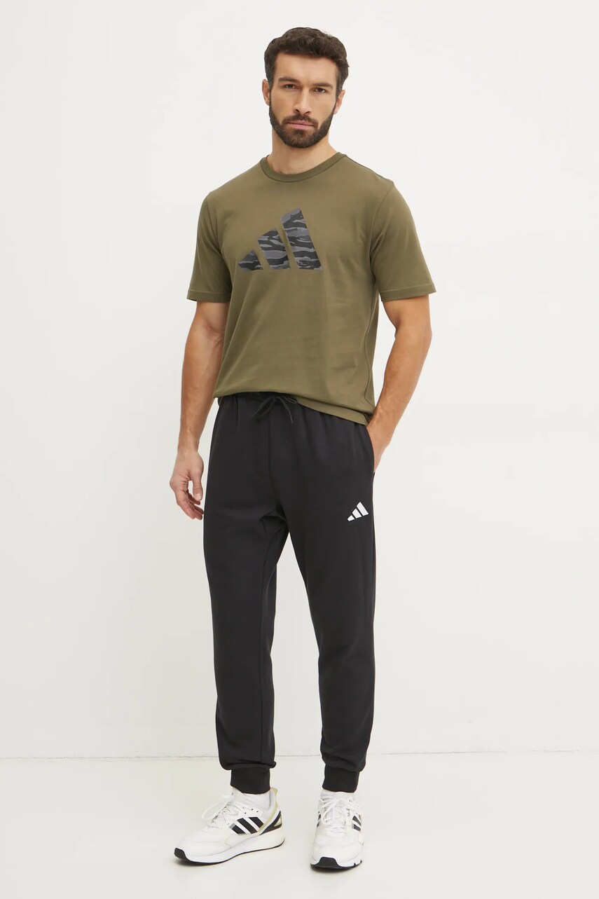 Бавовняна футболка adidas Camo чоловіча колір зелений з принтом JI6768