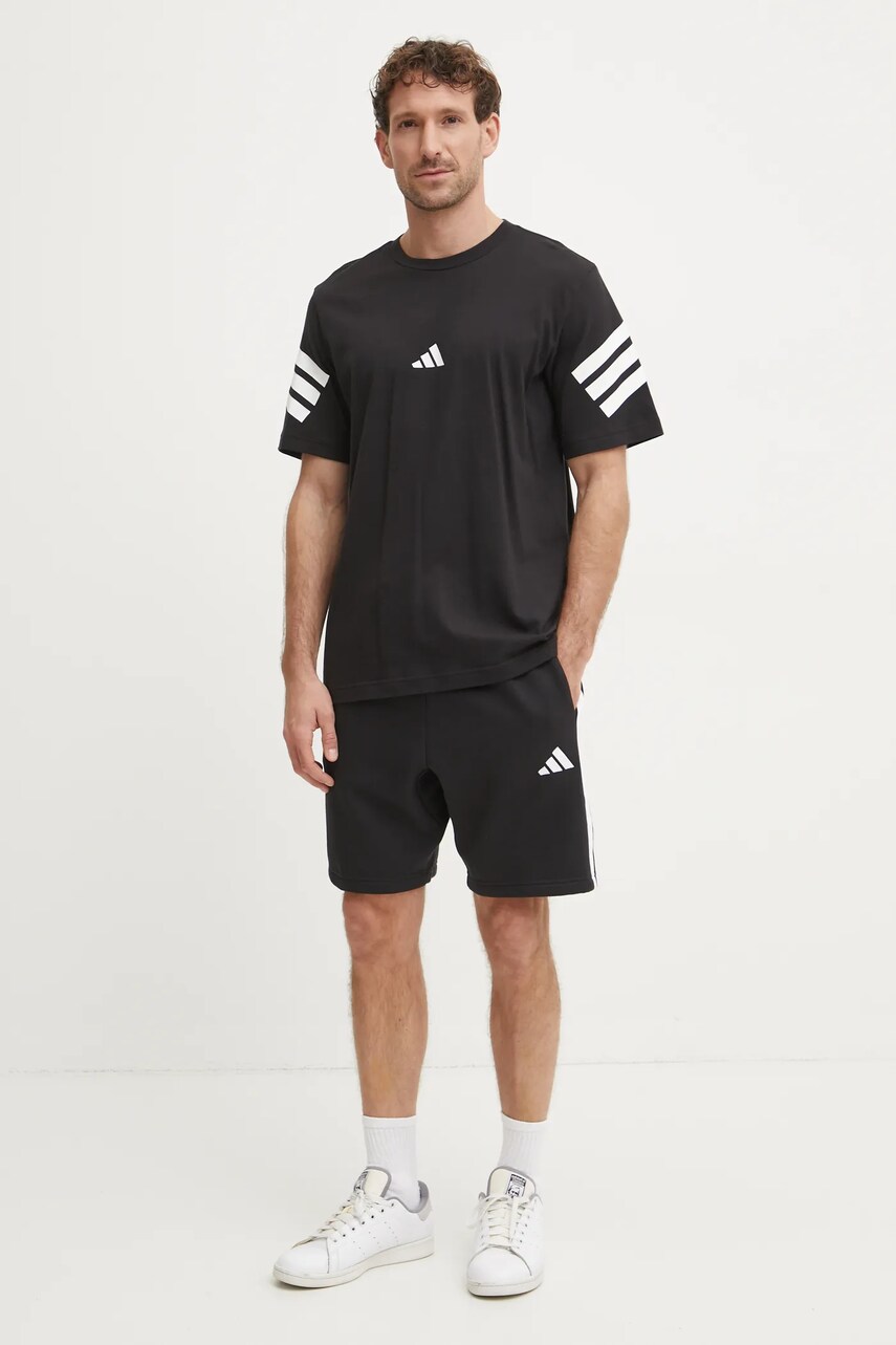 Купити Бавовняна футболка adidas Future Icons чоловіча колір чорний з принтом JD4877 – головне зображення