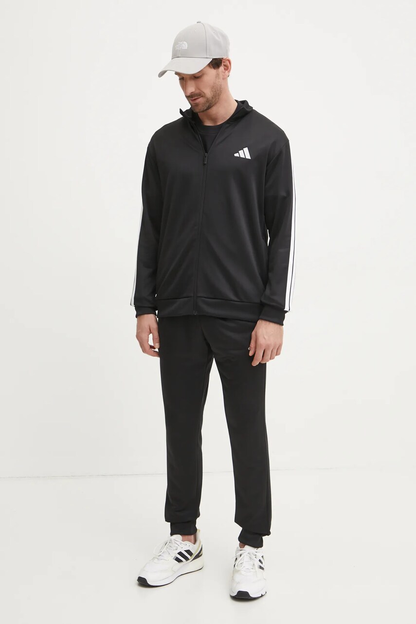 Бавовняна футболка adidas Essential чоловіча колір чорний однотонна JE9024