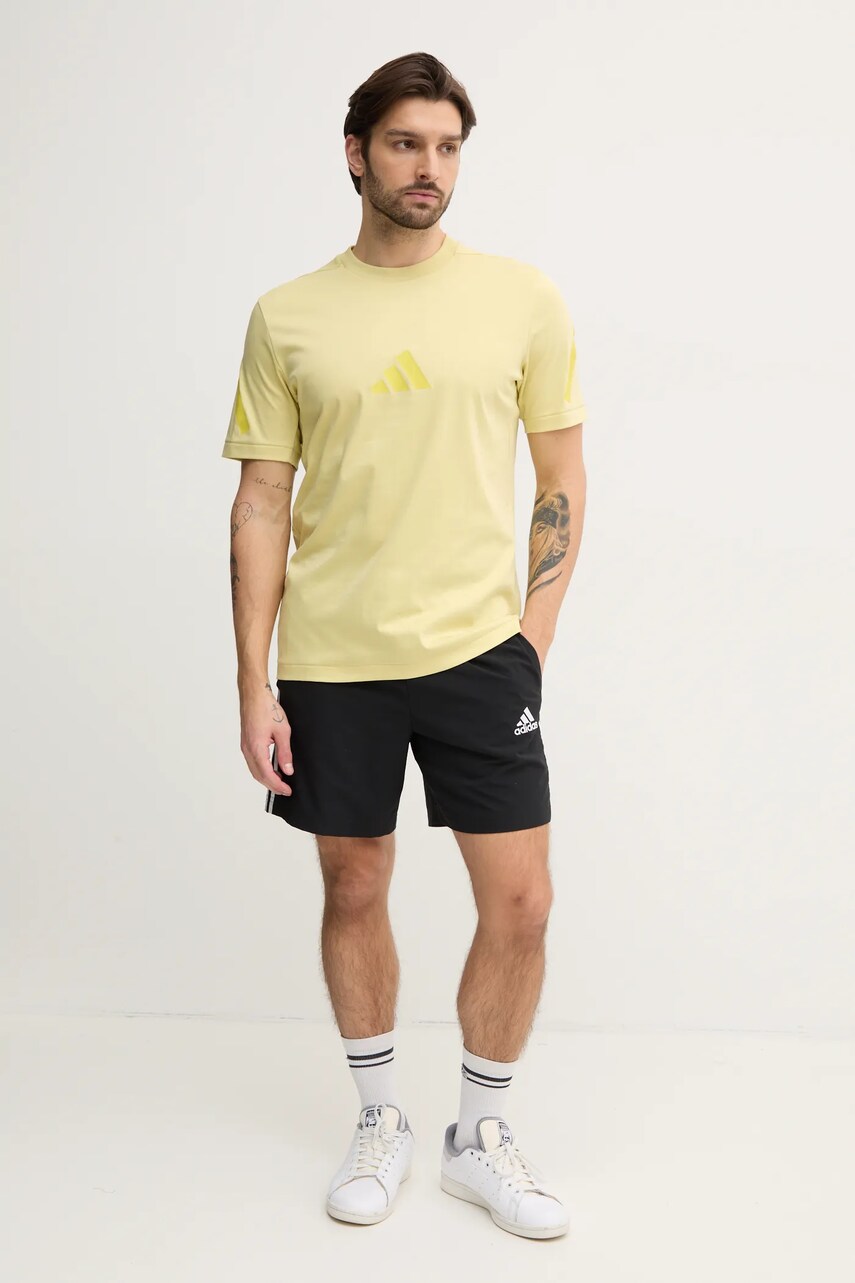 Бавовняна футболка adidas Z.N.E. чоловіча колір зелений однотонна JD5981