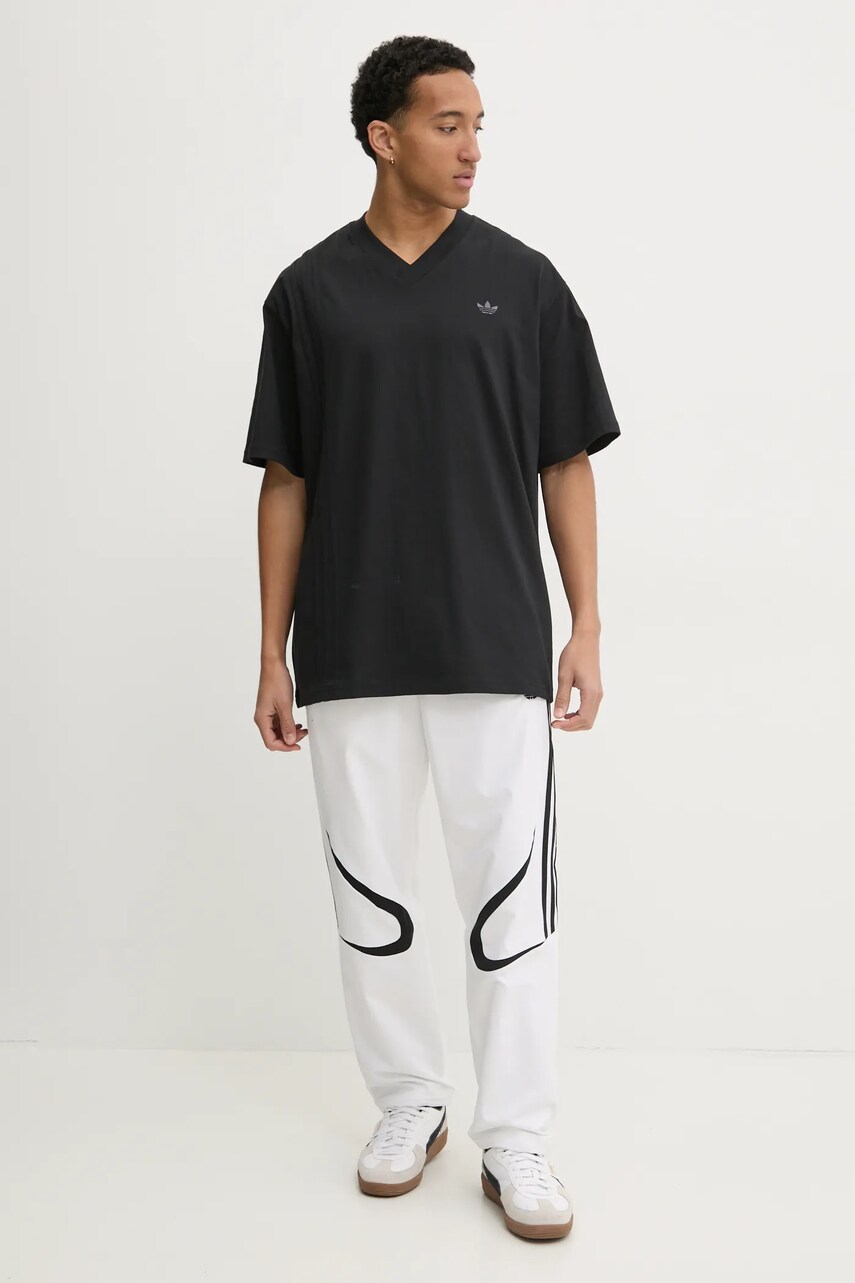 Бавовняна футболка adidas Originals FRONT ST TEE чоловіча колір чорний однотонна JD2301