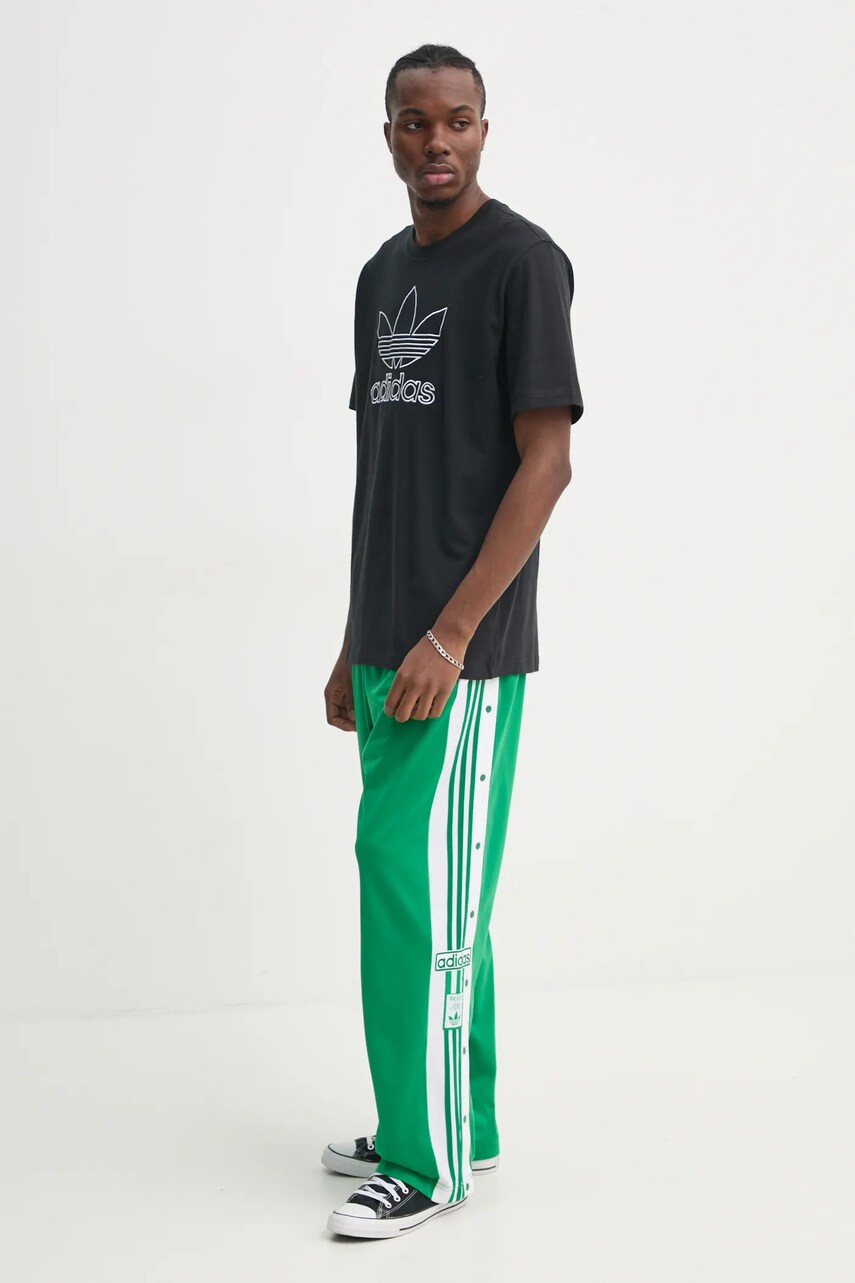 Бавовняна футболка adidas Originals OUTL TREF TEE чоловіча колір чорний з аплікацією JP1088