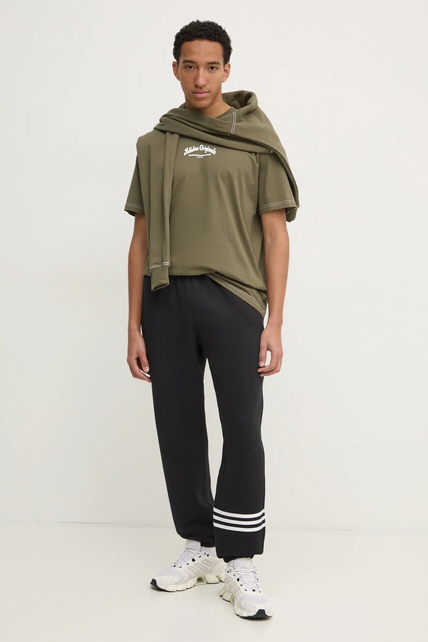 Бавовняна футболка adidas Originals Wabash чоловіча колір зелений з принтом JP4476