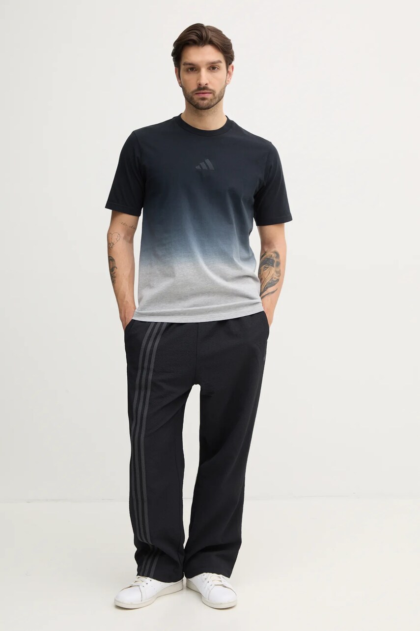 Бавовняна футболка adidas ALL SZN Dip Dye чоловіча колір сірий візерунок JJ3694