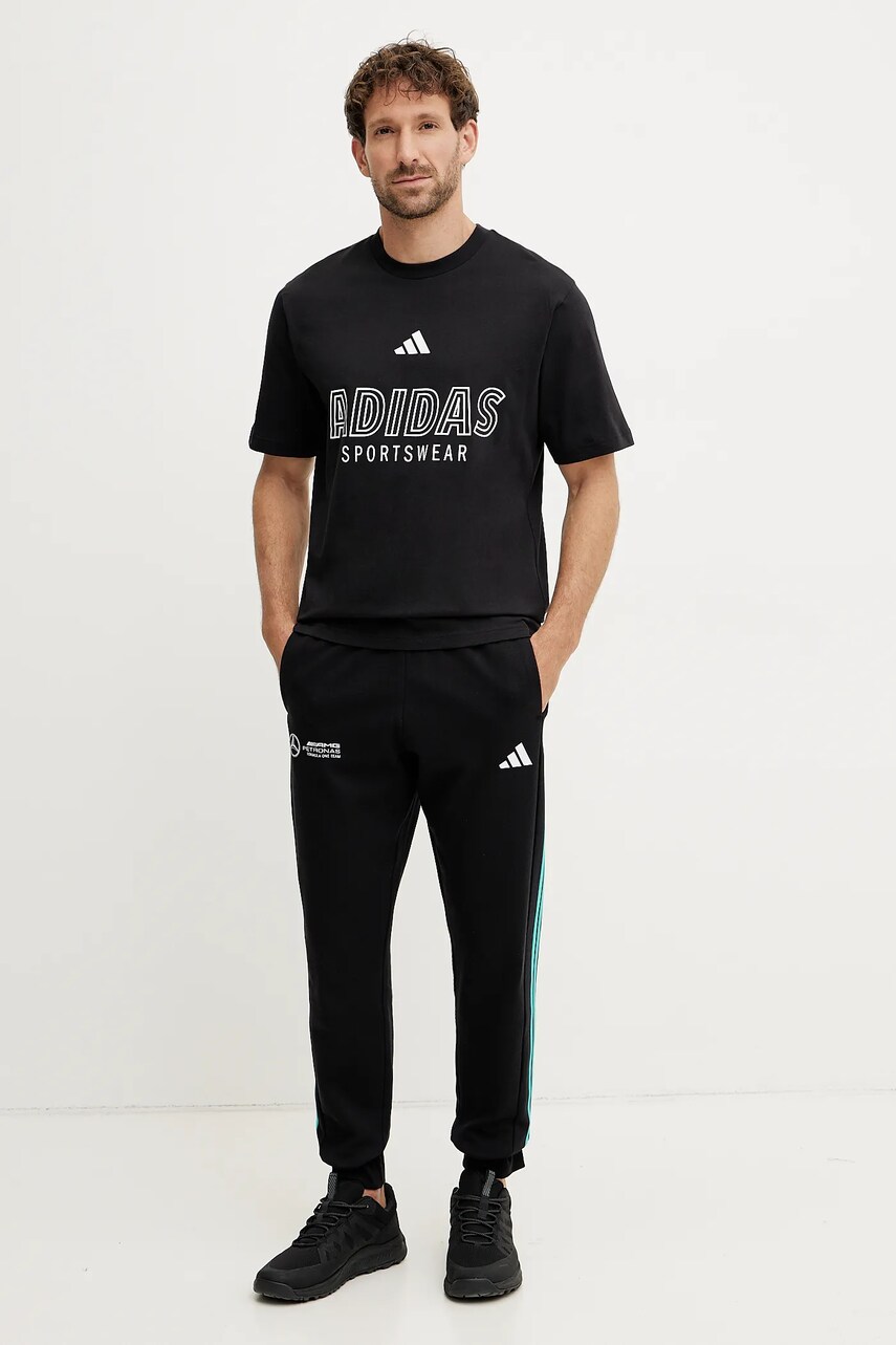 Бавовняна футболка adidas M C HOT SPW T чоловіча колір чорний з принтом JN7851