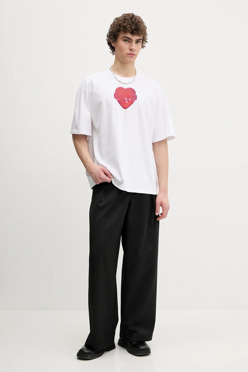 Бавовняна футболка Fiorucci Lollipop Heart Print Boxy Fit T-Shirt чоловіча колір білий з принтом U02SPTSH103CJ01WH03