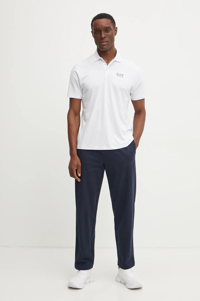 Поло EA7 Emporio Armani чоловіче колір білий з принтом AF13530.7M000180
