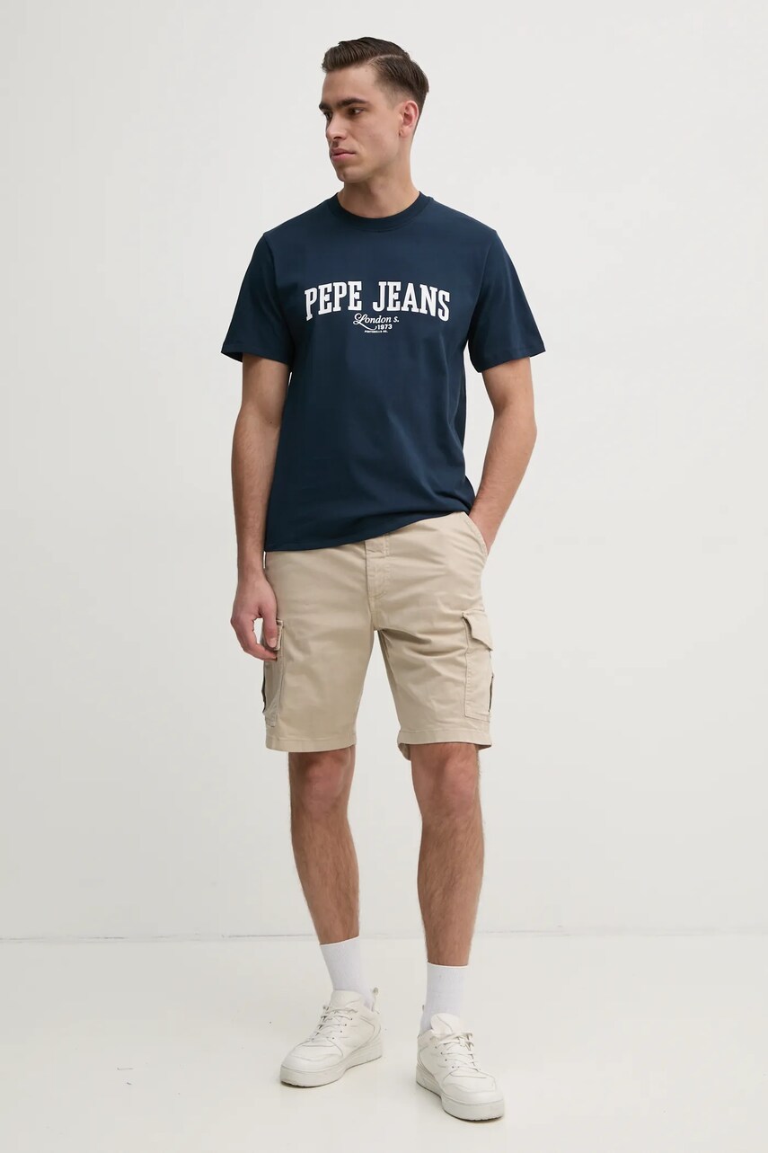 Футболка Pepe Jeans DERRIL TEE чоловіча колір синій з принтом PM509766