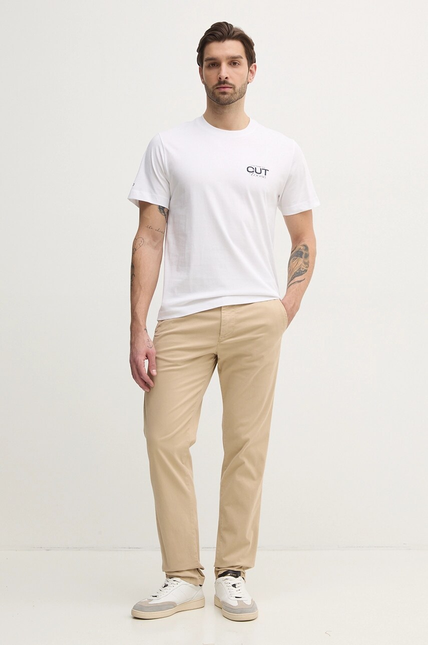 Бавовняна футболка Pepe Jeans PARRIS чоловічий колір білий з принтом PM509800