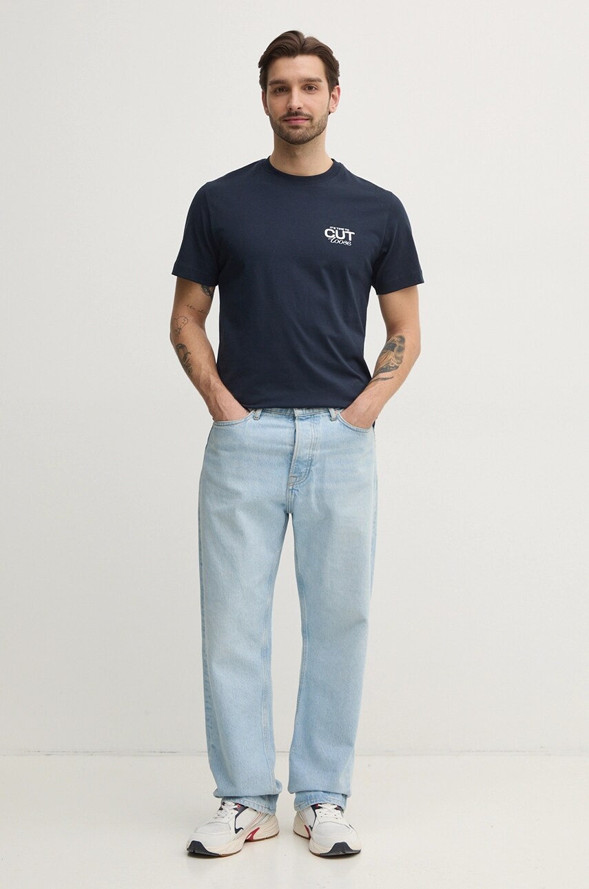 Бавовняна футболка Pepe Jeans PARRIS чоловічий колір синій з принтом PM509800