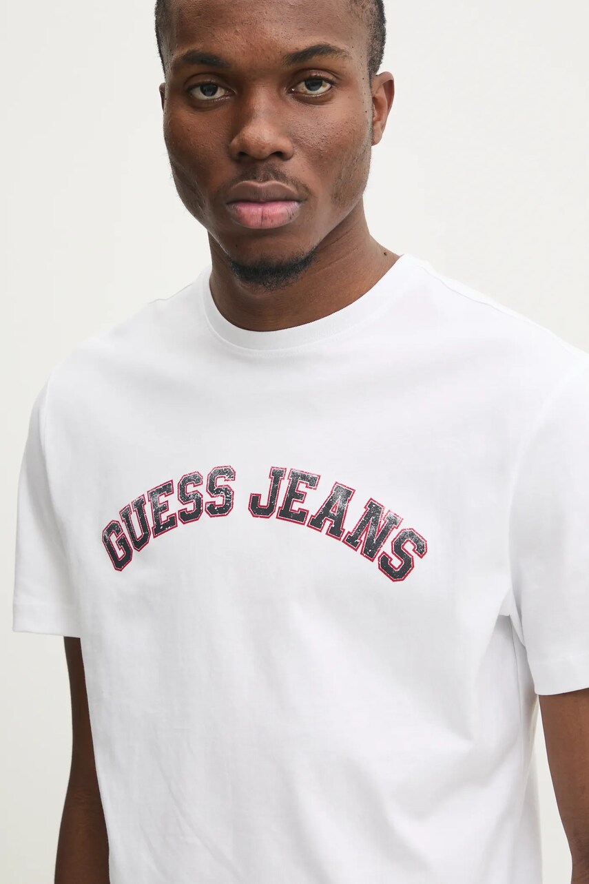Футболка Guess Jeans чоловіча колір білий з принтом M5RI75 K8FQ4