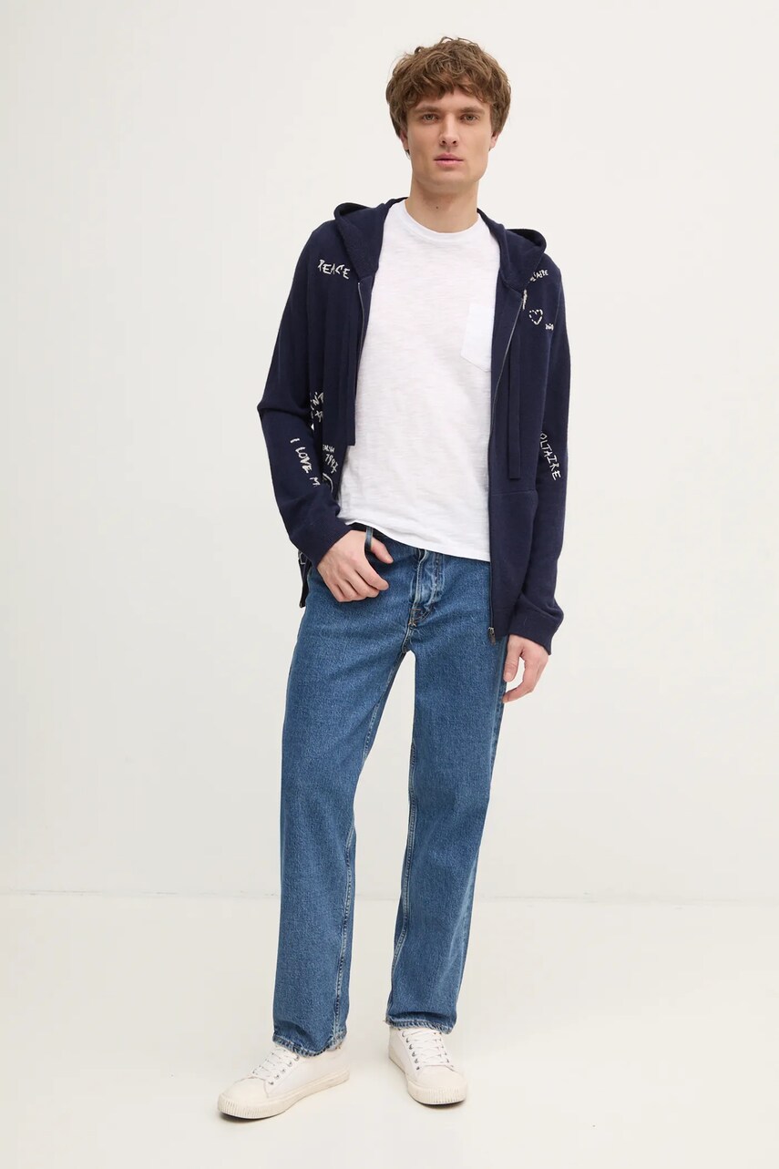 Бавовняна футболка ZADIG&VOLTAIRE чоловіча колір білий однотонна JMTS01708