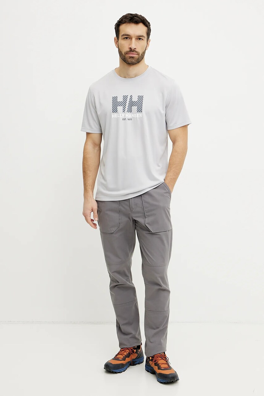Спортивна футболка Helly Hansen Tech Graphic колір сірий з принтом 49574