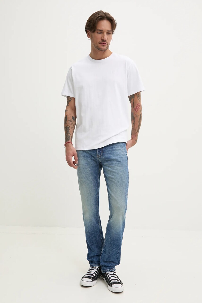Бавовняна футболка Superdry чоловіча колір білий однотонна M1012208A-01C