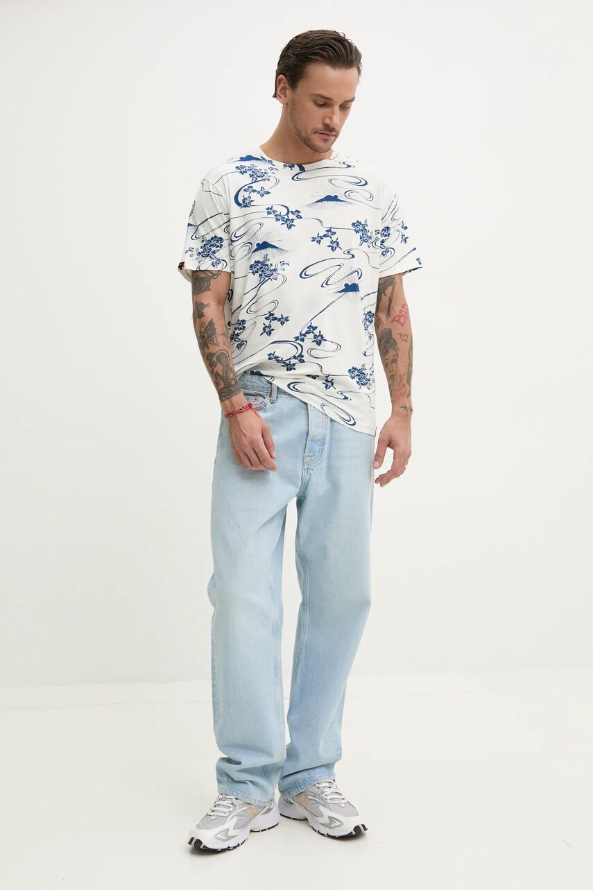 Бавовняна футболка Superdry чоловіча колір білий візерунок M1012315A-F8R