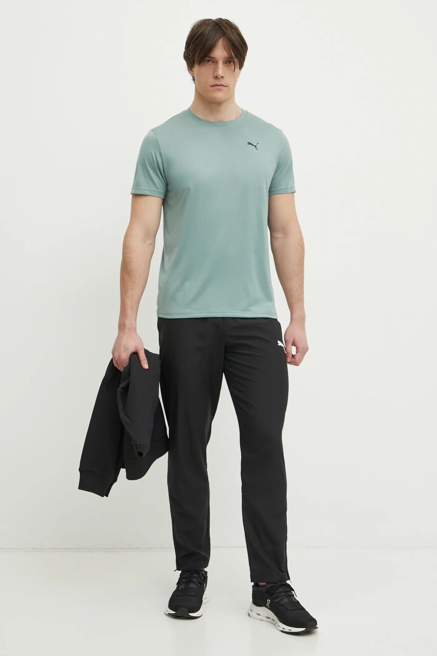 Тренувальна футболка Puma Tad Essentials колір зелений однотонна 525908