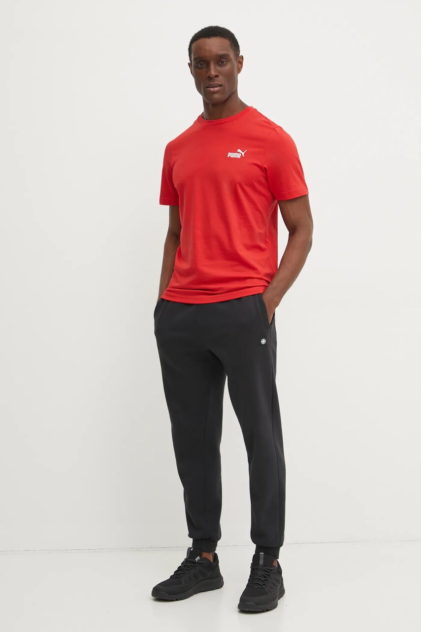 Бавовняна футболка Puma чоловіча колір червоний з аплікацією 682534