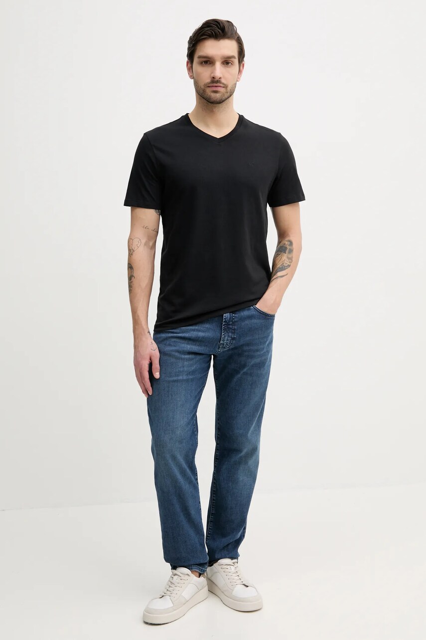 Бавовняна футболка Calvin Klein Jeans чоловіча колір чорний однотонна LV040HM298