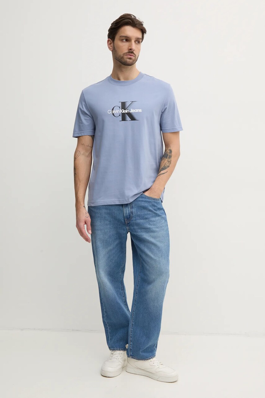 Бавовняна футболка Calvin Klein Jeans чоловіча з принтом J30J327471