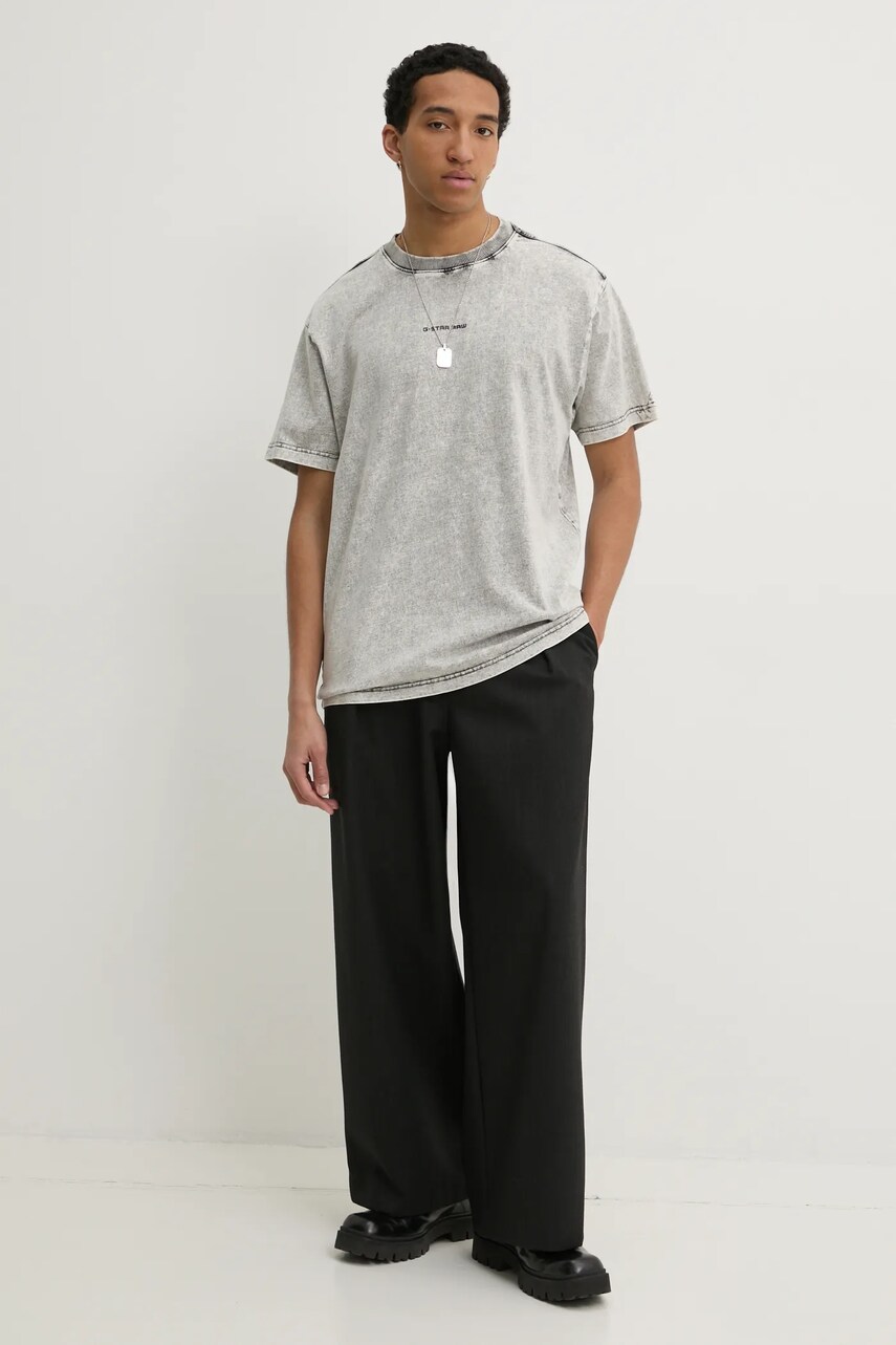 Бавовняна футболка G-Star Raw чоловіча колір сірий меланж D25964-C756