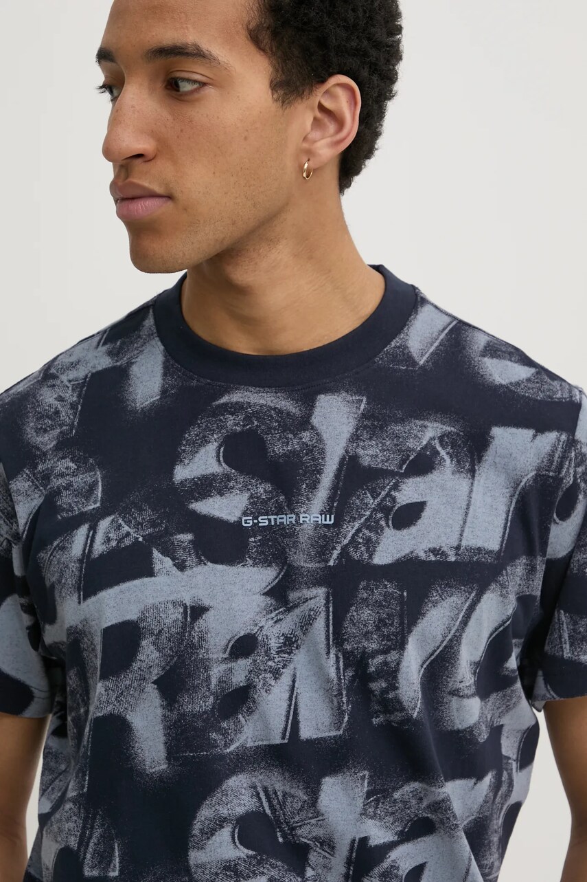 Бавовняна футболка G-Star Raw чоловіча колір синій візерунок D26290-C338