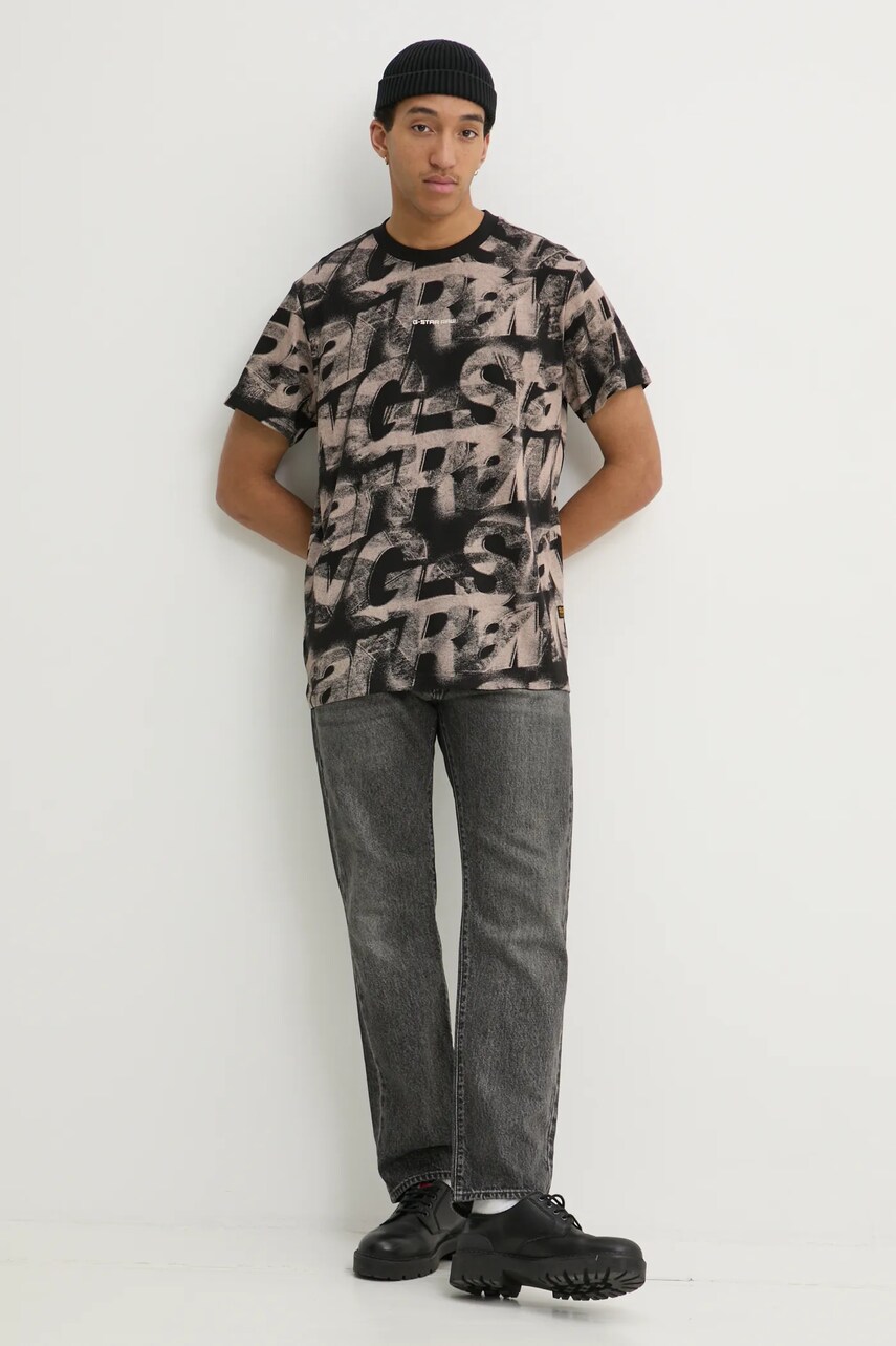 Бавовняна футболка G-Star Raw чоловіча колір чорний візерунок D26290-C338