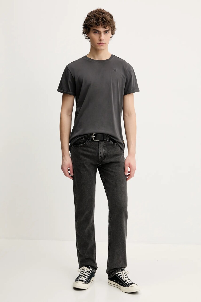 Бавовняна футболка G-Star Raw чоловіча колір сірий однотонна D25971-2653