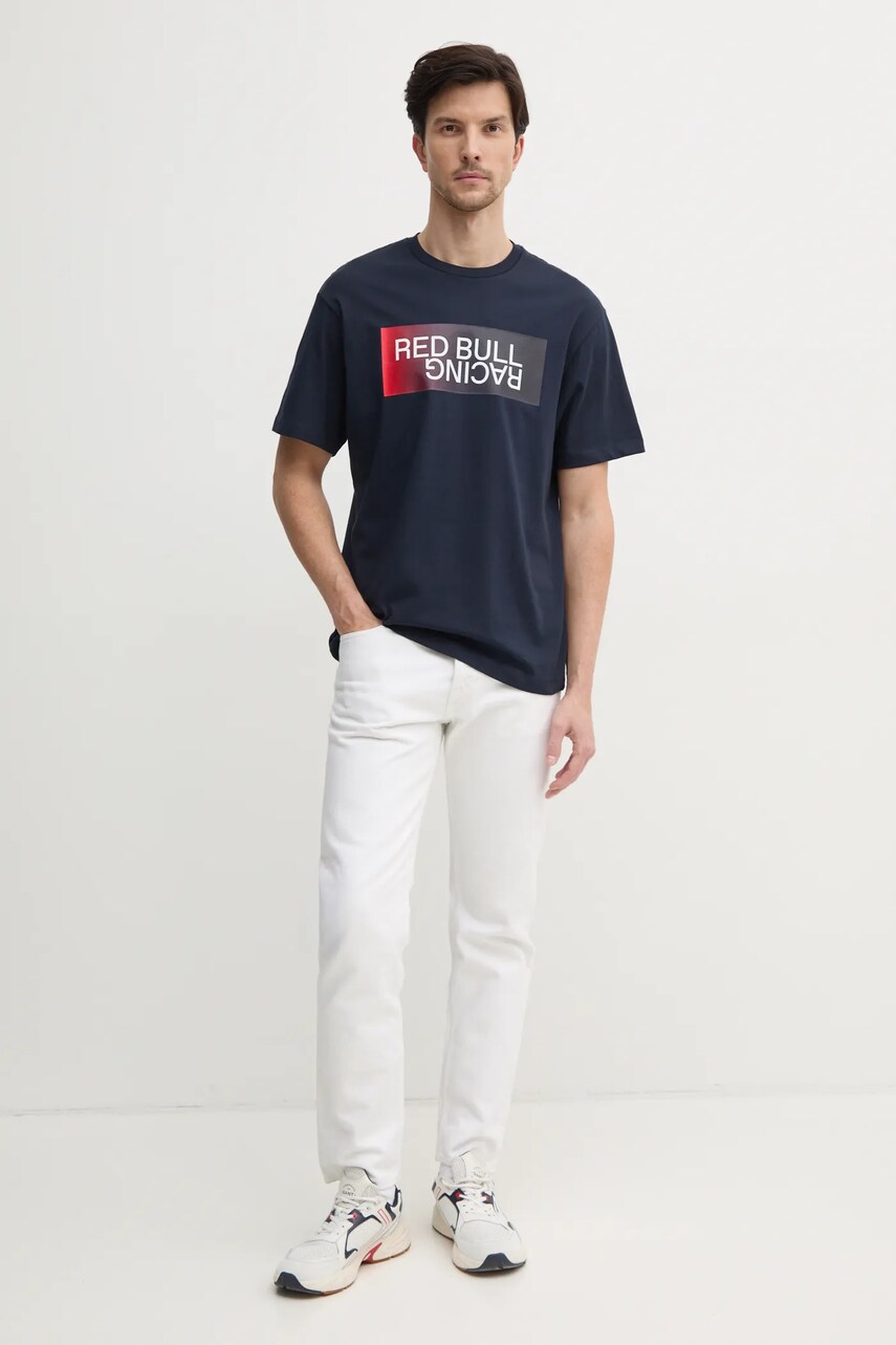 Бавовняна футболка Red Bull Racing x Pepe Jeans OMBRE LOGO TEE чоловіча колір синій з принтом RM500019