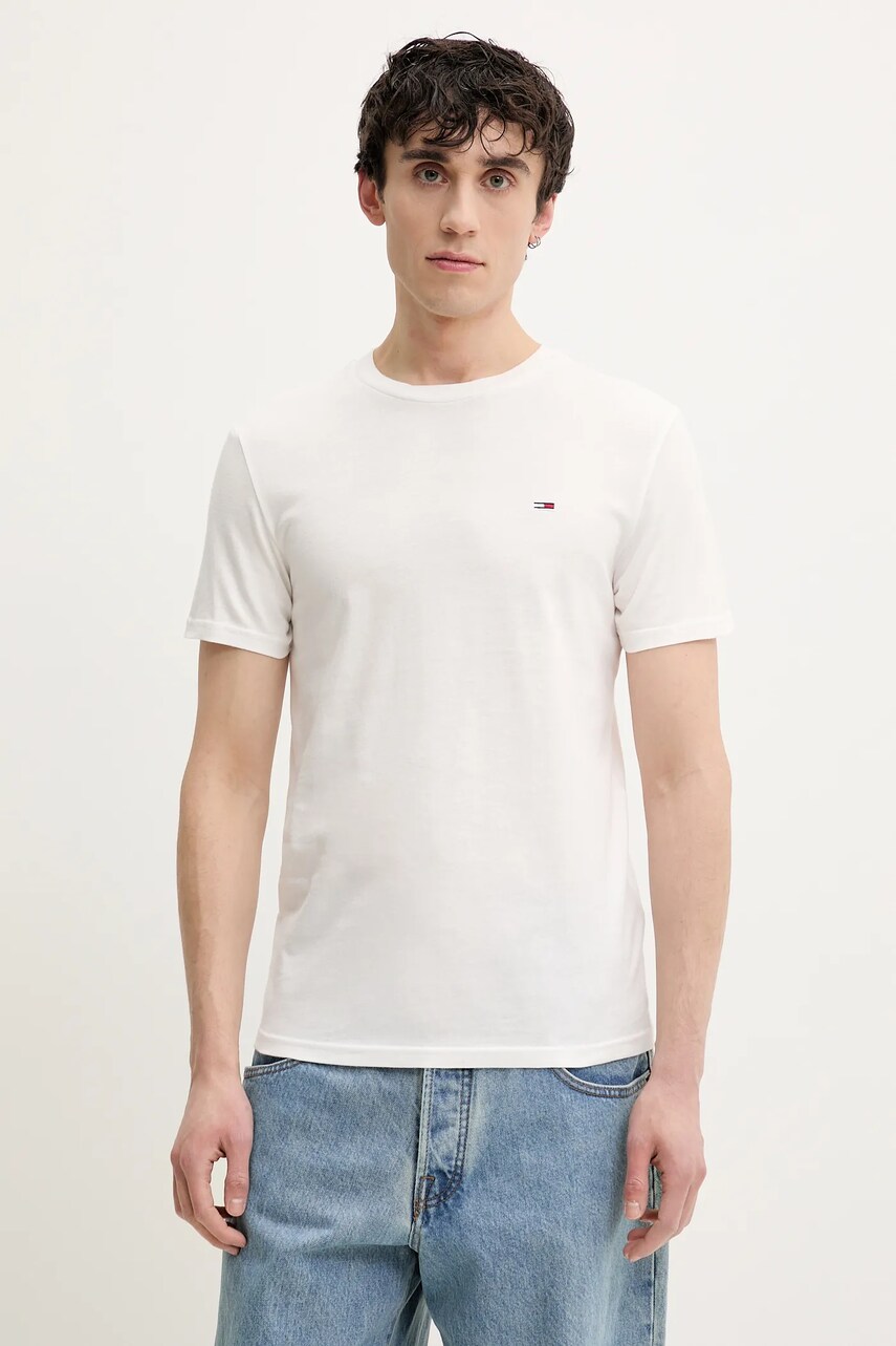 Бавовняна футболка Tommy Jeans 2-pack чоловіча колір фіолетовий однотонна DM0DM20687