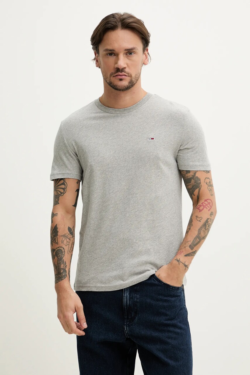 Бавовняна футболка Tommy Jeans 2-pack чоловіча колір синій однотонна DM0DM20687