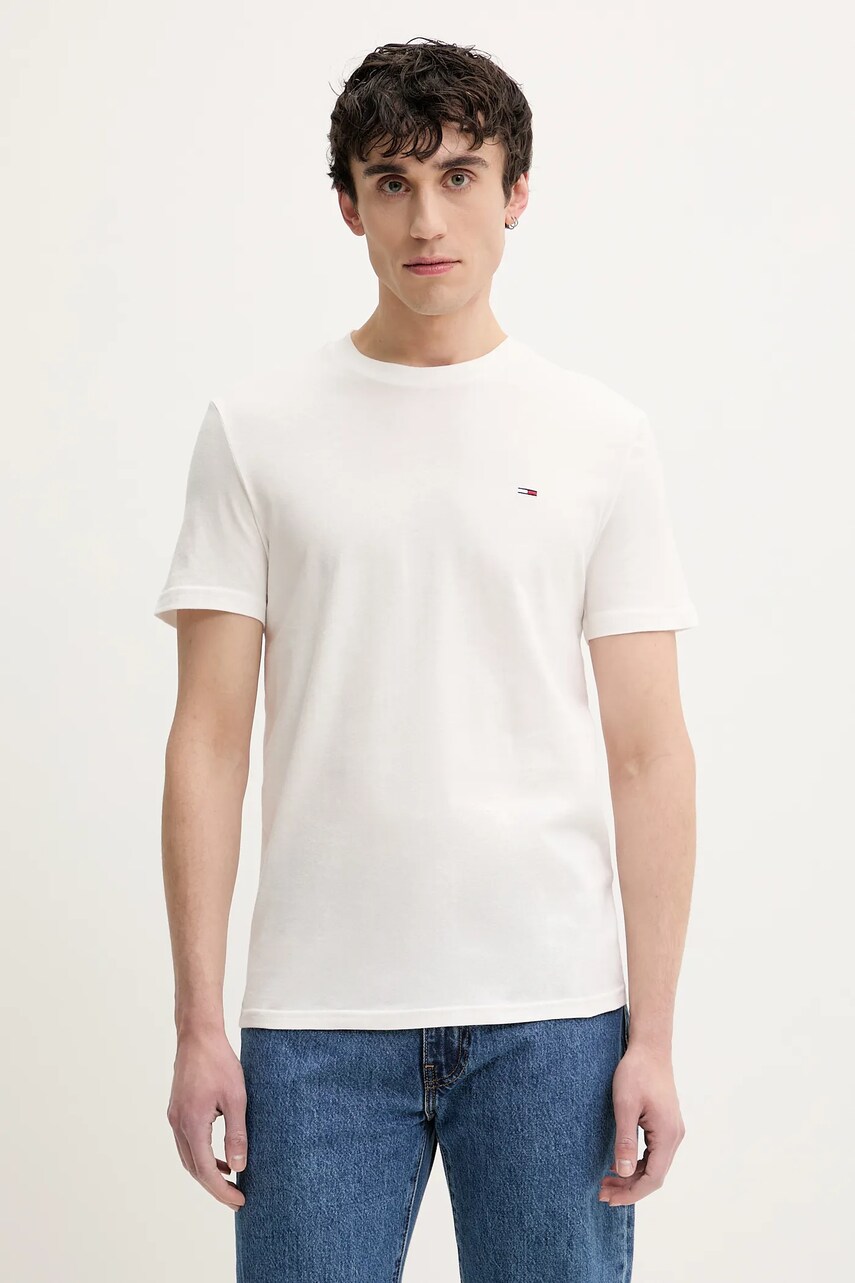 Бавовняна футболка Tommy Jeans 2-pack чоловіча колір зелений однотонна DM0DM20687