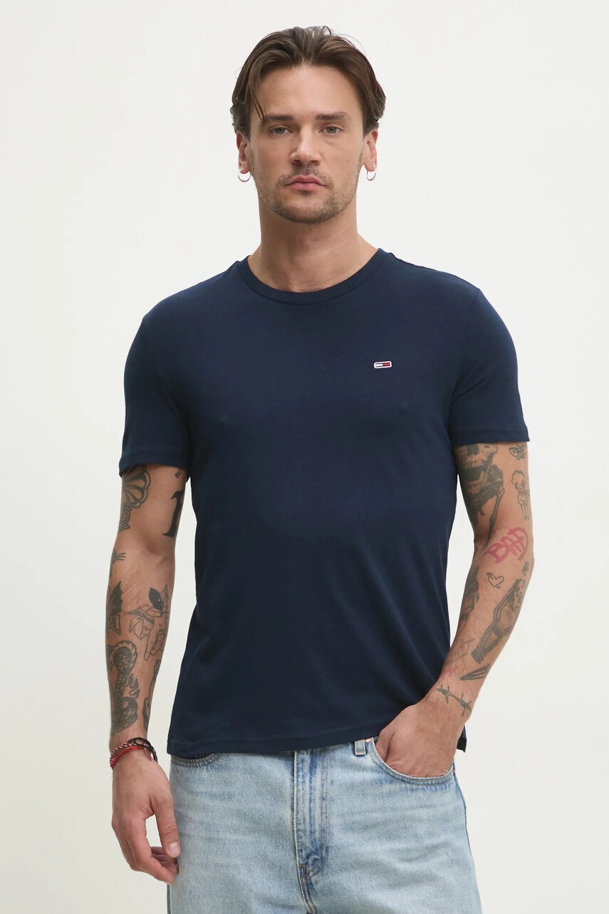 Бавовняна футболка Tommy Jeans 3-pack чоловіча колір білий однотонна DM0DM21579