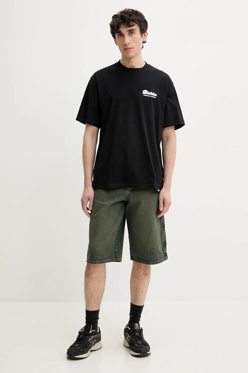Бавовняна футболка Dickies чоловіча колір чорний з принтом DK0A4Z8ZBLK1