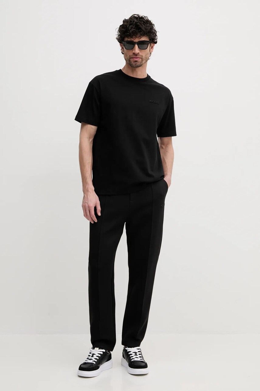 Бавовняна футболка MACKAGE чоловіча колір чорний однотонна TEE.R