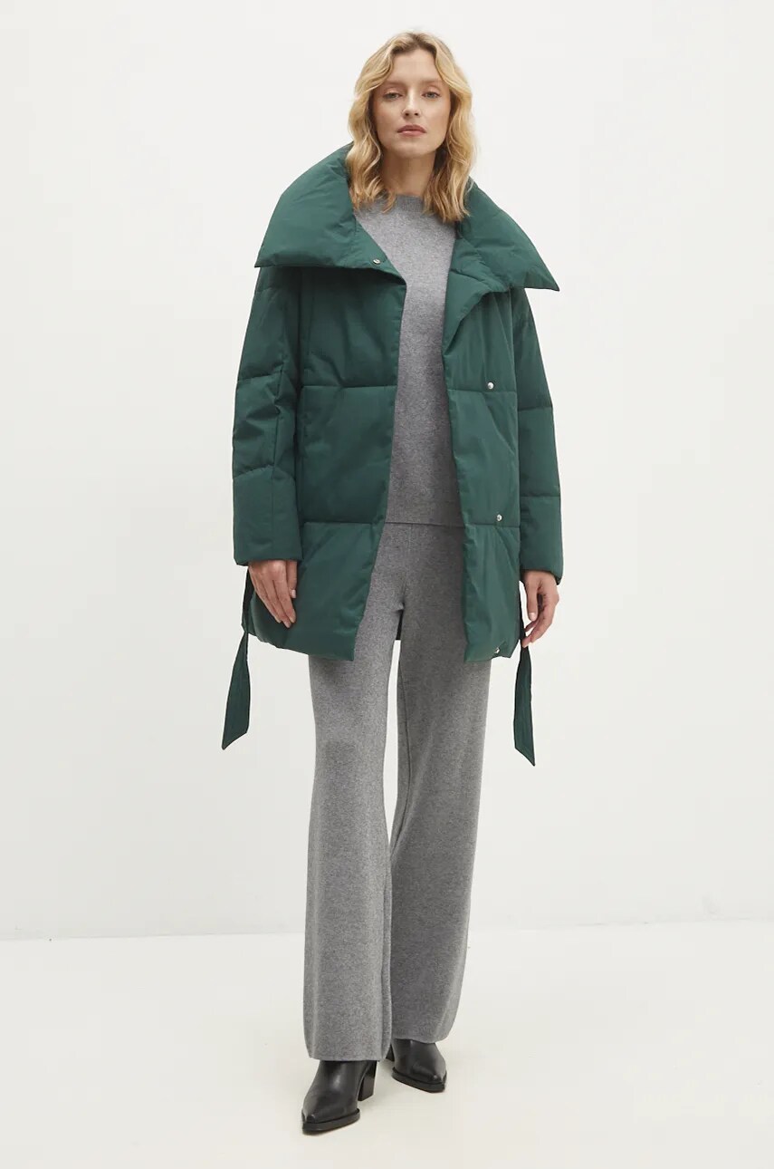 Куртка Answear Lab жіноча колір зелений зимова oversize