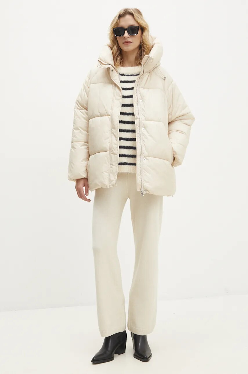 Куртка Answear Lab жіноча колір бежевий зимова oversize