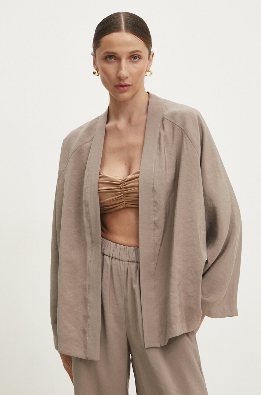 Answear Lab колір бежевий oversize однотонна
