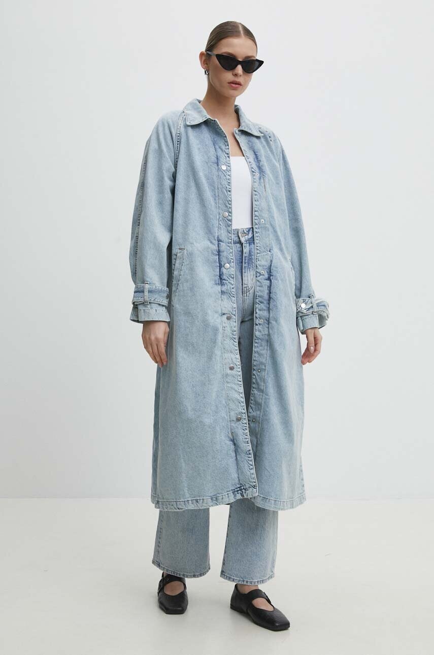 Джинсовий плащ Answear Lab жіночий перехідний oversize