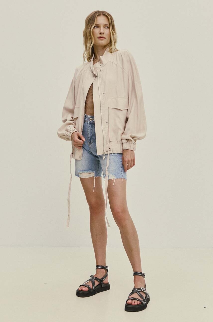 Куртка Answear Lab жіноча колір бежевий перехідна oversize