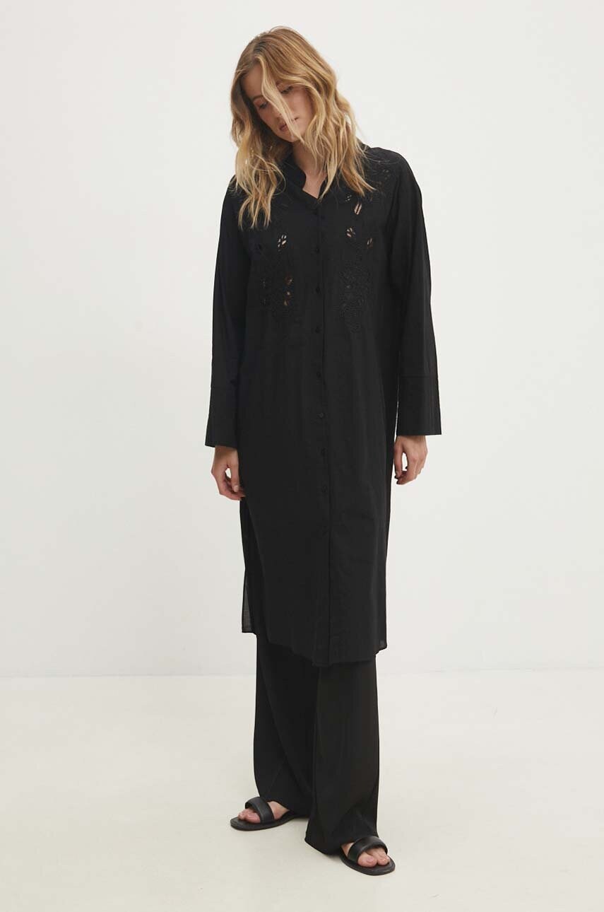 Бавовняна сукня Answear Lab колір чорний midi oversize