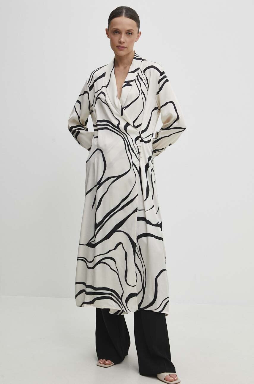 Сукня Answear Lab колір бежевий midi oversize
